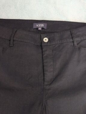 NYDJ Black Mid-Rise Straight-Leg Pants
